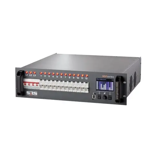 SRS Lighting* SRS Lighting | NDPG6016B-5 | Dimmer 6-channel NDP | 19-inch | Circuit breakers: RCBO | Power: 16A | Main: Main switch | DMX 5pin | Excluding backplate