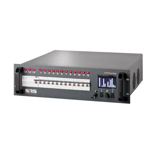 SRS Lighting* SRS Lighting | NDPN1216-5 | Dimmer 12-channel NDP | 19-inch | Circuit breakers: Double pole | Power: 16A | Main: RCD | DMX 5pin | Excluding backplate