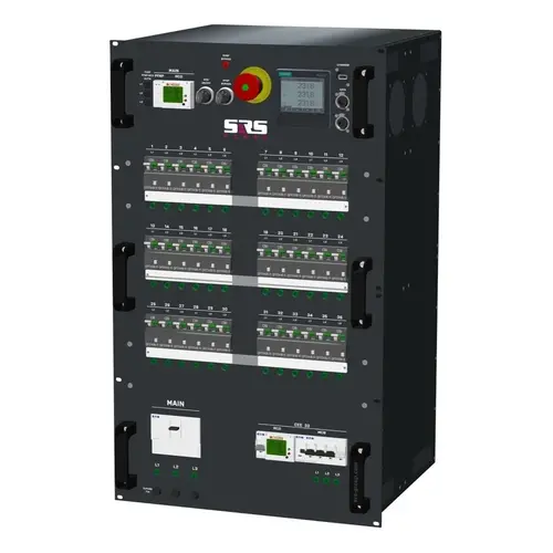 SRS Power* SRS Power | HYMAG Power Distribution 125A | 32A | Socapex 19p | Schuko | A-mètre LED | Arrêt d'urgence | MCB principal | HRCBO