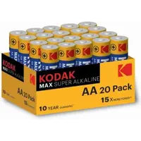 Kodak | 30420809 | MAX Alkaline AA | Paquet de 20 unités