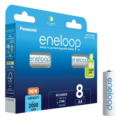 Eneloop Eneloop | BK-3MCDE/8BE | AA oplaadbare batterijen | Verpakking van 8 stuks