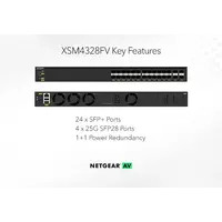 Netgear Netgear | XSM4328FV | 28-poorts AV-netwerk switch | 24x SFP+ glasvezel porten | 4x SFP28 25G | Managed Switch
