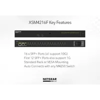 Netgear Netgear | XSM4216F | 16-port AV network switch | 16x 1G/10G fibre SFP+ fibre ports | Managed Switch
