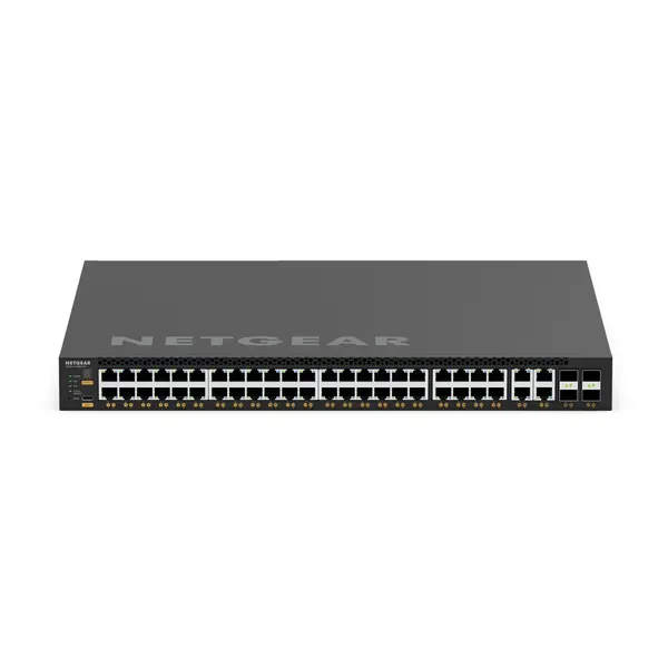 Netgear Netgear | MSM4352 | 52-poorts AV-netwerk switch | 44x 2.5G | 4x 10G/Multi-Gig PoE++ (basis 194W, tot 3,314W) | 4x SFP28 25G | Managed Switch