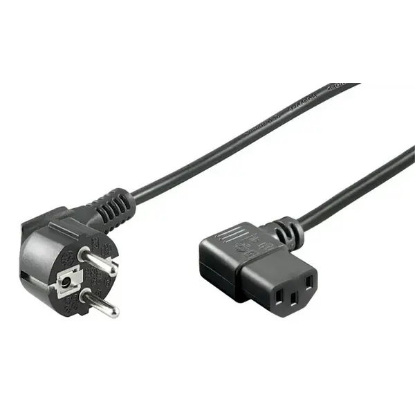DSIT | Power cable schuko to C13 angled 3m | Colour: Black