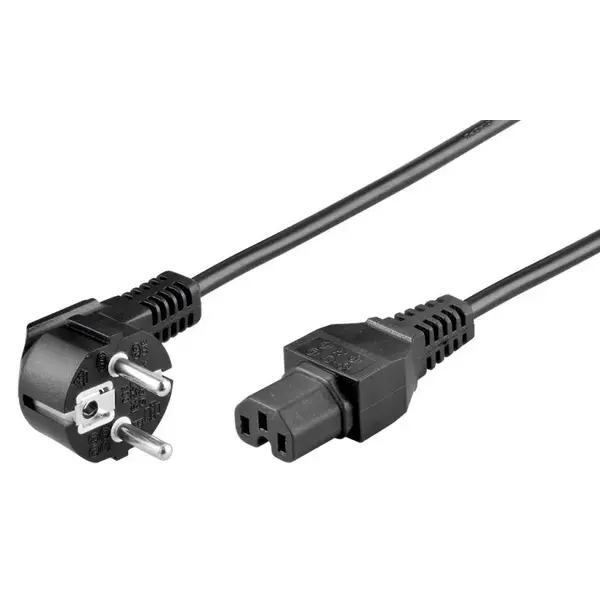 DSIT | Power cable angled schuko to C15 2m | Colour: Black