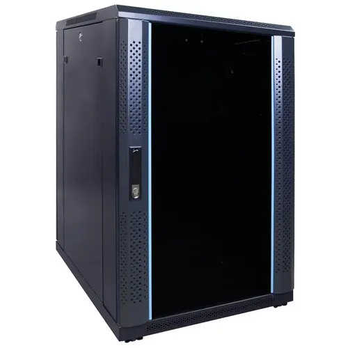 DSIT | 18U serverkast ongemonteerd met glazen deur 600x800x1000mm (BxDxH)