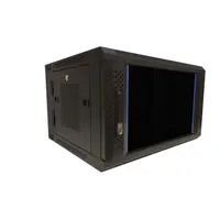 DSIT | 6U wandkast (kantelbaar) met glazen deur en geperforeerde zijwanden 600x600x368mm (BxDxH)