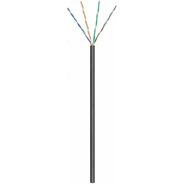DSIT | CAT6 U/UTP buitenkabel op rol soepel | Kleur: Zwart | CCA