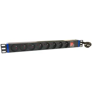 DSIT | 19-inch 8-way socket with switch - Pin-earth DSIT | 19-inch 8-way socket with switch - Pin-earth