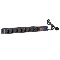 DSIT | 19 inch 8 voudige stekkerdoos met schakelaar DSIT | 19 inch 8 voudige stekkerdoos met schakelaar