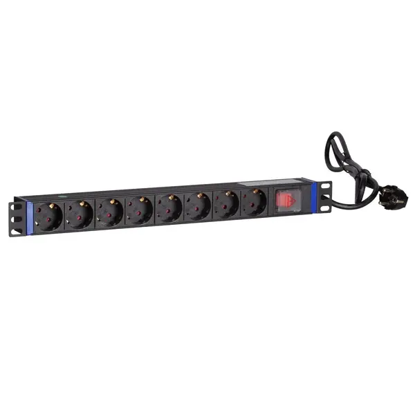 DSIT | 19 inch 8 voudige stekkerdoos met schakelaar