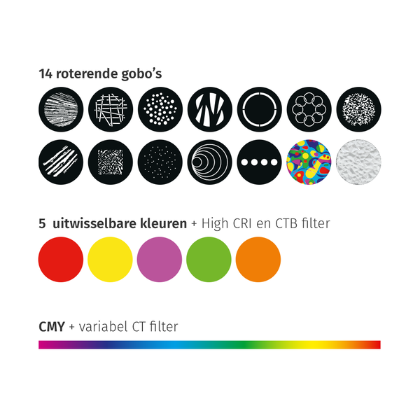 JB-Lighting* JB-Lighting | P10  | Profielspot LED Movinghead  |  330W  | led-bron | CMY-kleurenmenging | 4.4° - 60° | 29dB-A | 18 gobo's | 18KG