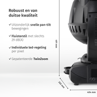 JB-Lighting | VCSP121 | Sparx 12 | Projecteur à tête mobile LED Washbeam | 19 x 40 W RGBW | 29 dB(A) | 3° - 55° | 15,5 kg JB-Lighting* JB-Lighting | VCSP121 | Sparx 12 | Projecteur à tête mobile LED Washbeam | 19 x 40 W RGBW | 29 dB(A) | 3° - 55° | 15,5 kg