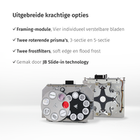 JB-Lighting | P18 | Projecteur à profil LED à tête mobile | 1 100 W | 23 000 – 40 000 lm | CMY | 28 dB(A) | 14 gobos | 6,5° - 54° | 32 kg | IRC ≥ 91 - ≥ 70 JB-Lighting* JB-Lighting | P18 | Projecteur à profil LED à tête mobile | 1 100 W | 23 000 – 40 000 lm | CMY | 28 dB(A) | 14 gobos | 6,5° - 54° | 32 kg | IRC ≥ 91 - ≥ 70