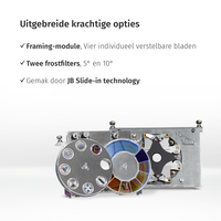 JB-Lighting* JB-Lighting | P10 | Projecteur LED à tête mobile | 330 W | 8 000 – 15 000 lm | CMY | 29 dB(A) | 7 gobos | 12° - 70° | 17 kg | IRC ≥ 92 - ≥ 70
