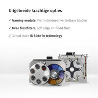 JB-Lighting* JB-Lighting | P18 | Projecteur à tête mobile LED | 1 100 W | 23 000 – 40 000 lm | CMY | 28 dB(A) | 6 gobos | 13°-65° | 30 kg | IRC ≥ 92 - ≥ 70