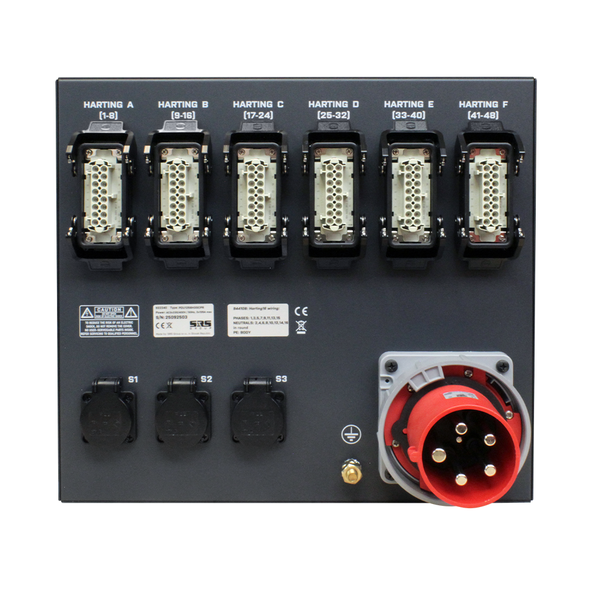 SRS Power* SRS Power | PDU1256H3SCPRCBO | Power distributor 125A | CEE125 | 6x Harting 16-8, 3x schuko | 51xRCBO