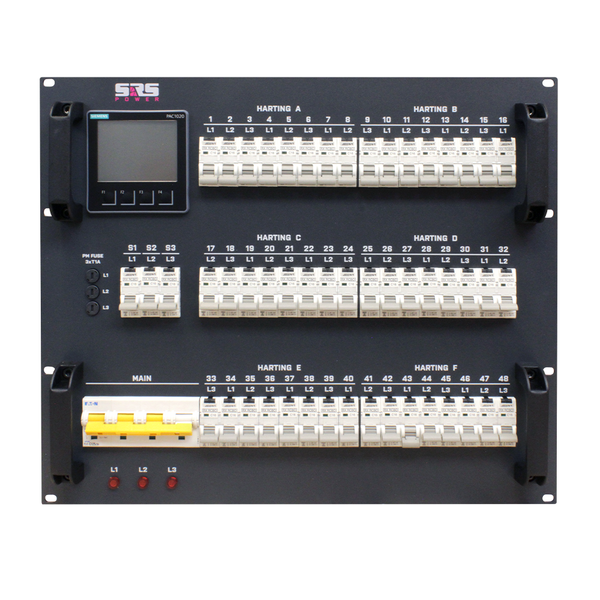 SRS Power* SRS Power | PDU1256H3SCPRCBO | Power distributor 125A | CEE125 | 6x Harting 16-8, 3x schuko | 51xRCBO