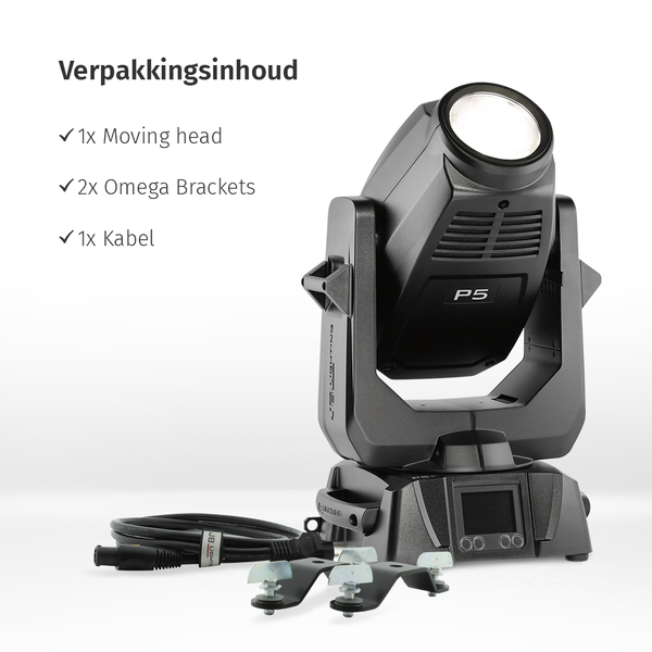 JB-Lighting* JB-Lighting | VSP501 | P5 HP | Beamspot LED Movinghead | 200W | 9000lm | CMY | 29dB-A | 18 gobo's | 2.5° – 50°| 10,7KG | CRI ≥74