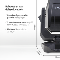 JB-Lighting* JB-Lighting | P9 HP | Projecteur à tête mobile LED Beamspot | 330 W | 15 000 lm | CMY | 29 dB(A) | 18 gobos | 3,4° – 54° | 17 kg | IRC ≥ 70