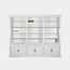 123schrank Private library - Bücherregal - zerlegbar - 300x43x240H cm - mit Stange und Leiter - verstellbare Einlegeböden - 15 Einlegeböden - 6 Schubladen - 6 geschlossene Flügeltüren