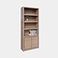 123schrank Regal Manhattan 01 - 100x40x240H cm - Eichenfurnier - schlankes Design - 2 push-to-open Türen - grifflose Türen