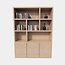 123schrank Regal Manhattan 03 - 180x40x240H cm - Eichenfurnier - Eiche hell - 2 grifflose Türen - offene Regale - schlichtes Design