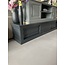 123schrank Modell anzeigen - TV-Sideboard Lin 05 -250x50x50H cm - 3 Schiebetüren - mit Kabeldurchlass - außen in ral 7021 - innen in ral 9010