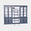 123schrank Bücherregal - Englische Bibliothek - 300x50x230H cm - mit Leiter - mit Glastüren - Drehstangenverschluss