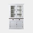 123schrank Buffetschrank Sara 02 - 130x46x206H cm - Zwischenboden Eiche - 2 Vitrinentüren mit Scharnieren - 2 Schubladen mit Soft-Close - 2 geschlossene Türen mit Scharnieren