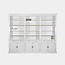 123schrank Privatbibliothek - Bücherregal - 300x43x240H cm - mit Stange und Leiter - verstellbare Einlegeböden - 15 Einlegeböden - 6 Schubladen - 6 geschlossene Flügeltüren