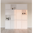 123schrank Schrank mit Norwich-Fächern - 210x40x235H cm - 5 cm Fachbodenstärke - geschlossene Push-to-Open-Türen und offene Fachböden im Oberschrank - schlankes Design