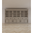123schrank Buffetschrank Bari - 390x50x240H cm - Mittelrahmen Eiche - Oberrahmen Eiche - Rückwand Eiche - mit Schiebetüren und Soft-Close-Schubladen