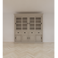 123schrank Buffetschrank Bari - 240x50x240H cm - mittlerer Rahmen aus Eiche - oberer Rahmen aus Eiche - 4 Schiebetüren in der Vitrine - 4 geschlossene Schiebetüren - 4 Schubladen mit Soft Close