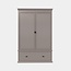 123schrank Sines Kleiderschrank - 136x60x215H cm - 2 Türen - 1 Soft-Close-Schublade - mit verstellbaren Einlegeböden hinter den Türen