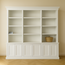 123schrank Vitrine Bücherregal Private Library nach Maß - 300x43x260(H) cm - RAL 9016 - push to open Türen