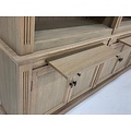 123schrank Bücherregal Melena del Sur - 300x43x240H cm - Eiche - mit Stange und Leiter - 15 Fachböden - 3 ausziehbare Fachböden - 6 geschlossene Flügeltüren - verstellbare Fachböden