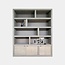123schrank Kleiderschrank London 01 - 200x40x240H cm - Eiche - 3 geschlossene Türen - offene Fächer - schlankes Design