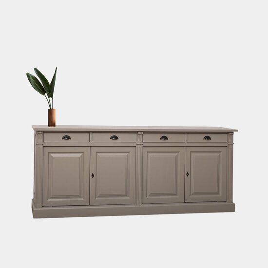 123schrank Sideboard Dortmund - 220x50x90H - 4 Türen - 4 Schubladen mit Soft-Close - rustikale Ausführung
