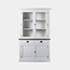 123schrank Buffetschrank Sara 02 - 130x46x206H cm - Zwischenboden Eiche - 2 Vitrinentüren mit Scharnieren - 2 Schubladen mit Soft-Close - 2 geschlossene Türen mit Scharnieren