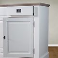 123schrank Sideboard Sara 03 - 200x46x90H cm - Eichenplatte - 4 Soft-Close-Schubladen - 4 geschlossene Flügeltüren