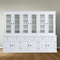 123schrank Buffetschrank Santiago - 300x45x230H cm - 6 Vitrinentüren mit Scharnieren - 6 ausziehbare Einlegeböden - 6 Schubladen mit Soft Close - 6 geschlossene Türen mit Scharnieren - verstellbare Einlegeböden