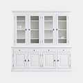 123schrank Buffetschrank Santa Barbara - 230x45x230H cm - 4 Vitrinentüren mit Scharnieren - 4 Schubladen mit Soft Close - 4 geschlossene Türen mit Scharnieren - verstellbare Einlegeböden