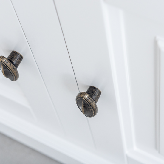 123schrank Buffetschrank Santa Barbara - 230x45x230H cm - 4 Vitrinentüren mit Scharnieren - 4 Schubladen mit Soft Close - 4 geschlossene Türen mit Scharnieren - verstellbare Einlegeböden