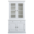 123schrank Buffetschrank Santa Lucia - 126x50x230H cm - 2 Vitrinentüren mit Scharnieren - 2 Schubladen mit Soft Close - 2 Türen mit Scharnieren - 4 Einlegeböden - verstellbare Einlegeböden