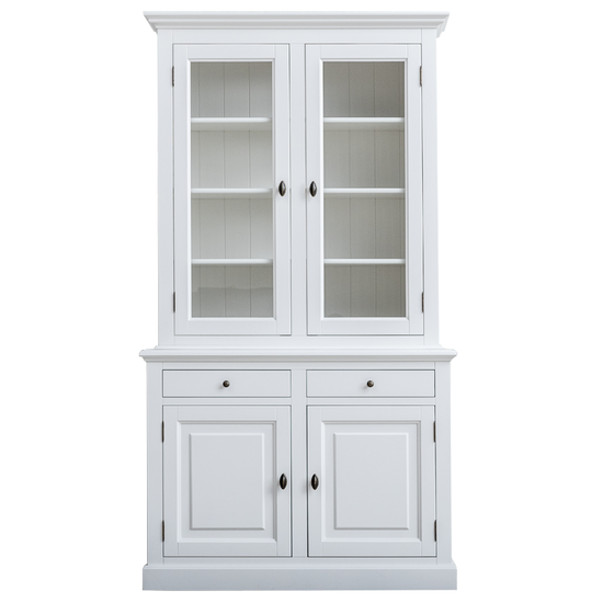 123schrank Buffetschrank Santa Lucia - 126x50x230H cm - 2 Vitrinentüren mit Scharnieren - 2 Schubladen mit Soft Close - 2 Türen mit Scharnieren - 4 Einlegeböden - verstellbare Einlegeböden