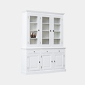 123schrank Buffetschrank Santa Fe - 177x45x230H cm - 3 Vitrinentüren mit Scharnieren - 3 Schubladen mit Soft Close - 3 geschlossene Türen mit Scharnieren - 8 Einlegeböden - verstellbare Einlegeböden
