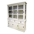123schrank Buffetschrank South Hampton - 180x51x220H cm - 3 Schiebetüren - 3 Soft-Close-Schubladen - 3 geschlossene Schiebetüren - Glasseiten
