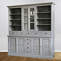 123schrank Sideboard Chaumont - 210x50x220H cm - offene Fächer - 2 Vitrinentüren - 9 Schubladen - 4 geschlossene Flügeltüren
